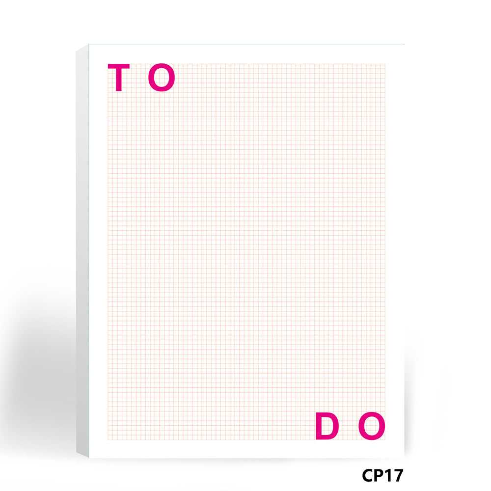 Notepad with grid pattern and 'TO DO' text on a white background
