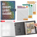 Savings challenge kit with planner, stickers, and money holder.